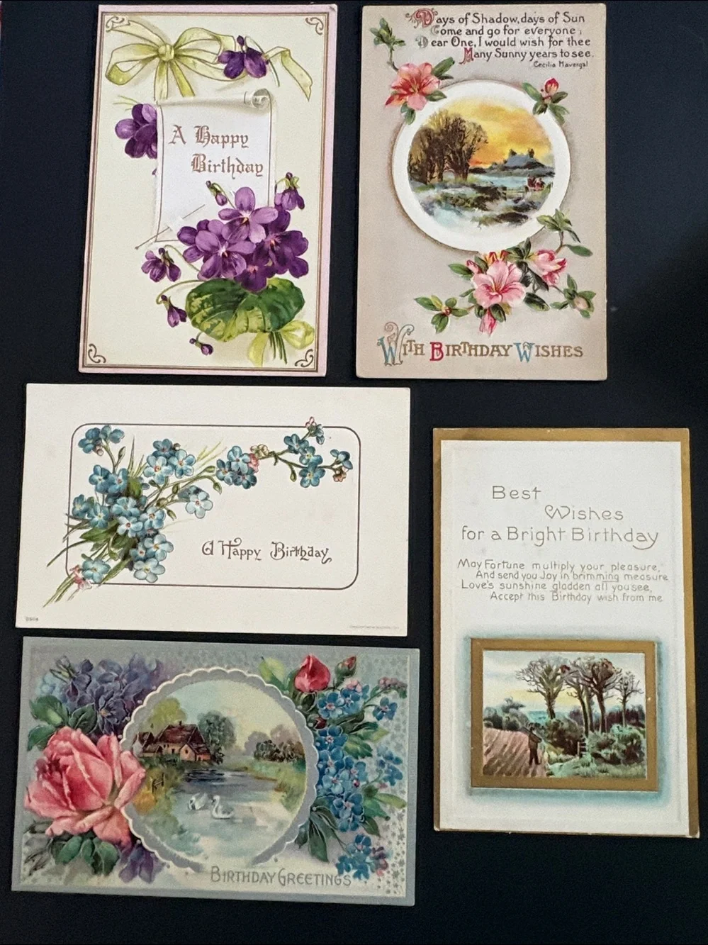 Lot 113: Vintage Happy Birthday Post Cards